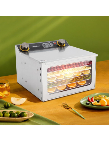 Deshidratador de Alimentos Ongniong 6 Bandejas 400W Acero Inoxidable