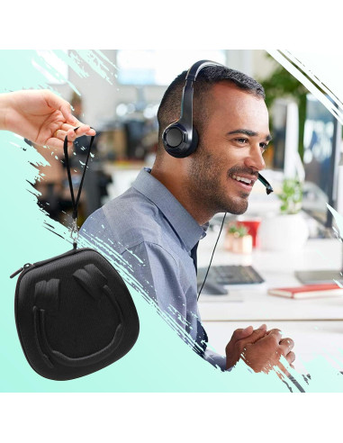 Funda Dura XANAD para Auriculares Logitech y JLab - Negro