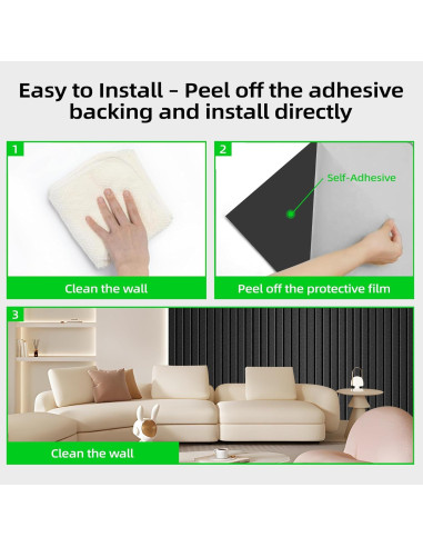 Paquete de 3 Paneles Aislantes Acústicos ZHOJEREL 120x60 cm