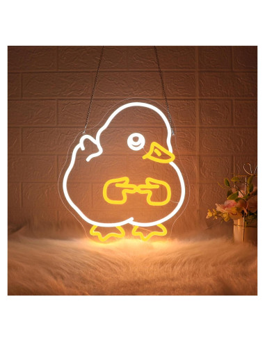 Luz de Neón LED JGHTURIE Pato Amarillo para Decoración