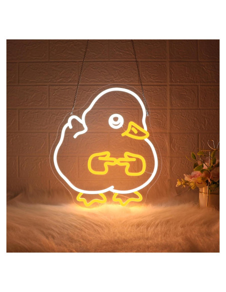 Luz de Neón LED JGHTURIE Pato Amarillo para Decoración