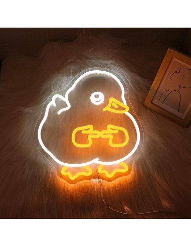 Luz de Neón LED JGHTURIE Pato Amarillo para Decoración