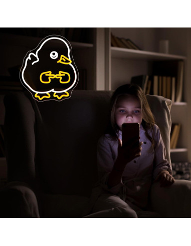 Luz de Neón LED JGHTURIE Pato Amarillo para Decoración