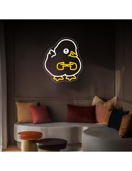Luz de Neón LED JGHTURIE Pato Amarillo para Decoración