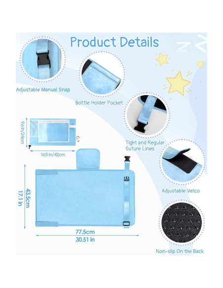 Cama de avión portátil Ravasen para niños 1-4 años azul