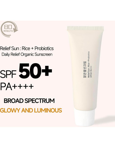 Protector Solar Orgánico Relief Sun SPF50 50ml - Hidratante y Nutritivo