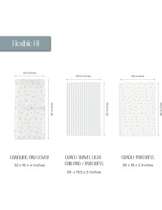 Funda de Cambiador Ely's & Co. 100% Algodón Jersey Azul Rayas 2