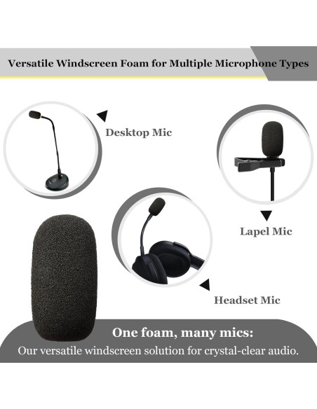 Paquete de 10 fundas de espuma para micrófonos inalámbricos - Paraviento 3.56 cm