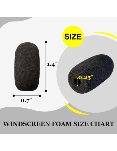 Paquete de 10 fundas de espuma para micrófonos inalámbricos - Paraviento 3.56 cm