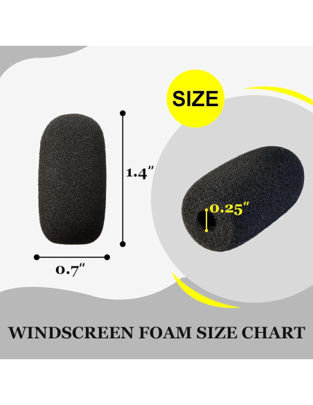 Paquete de 10 fundas de espuma para micrófonos inalámbricos - Paraviento 3.56 cm