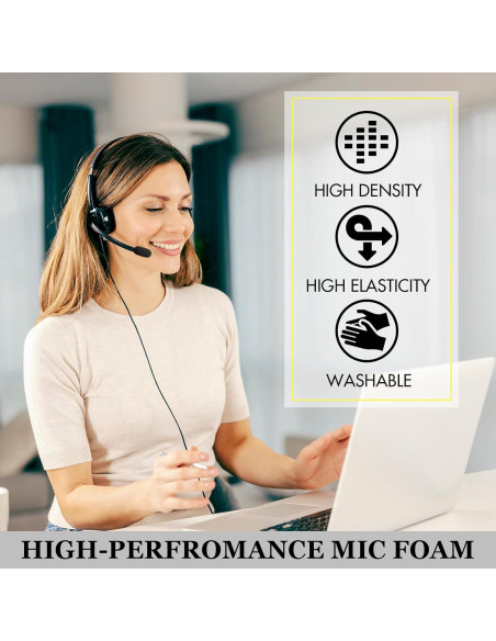 Paquete de 10 fundas de espuma para micrófonos inalámbricos - Paraviento 3.56 cm