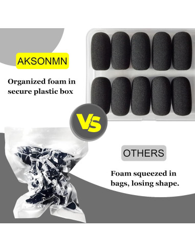Paquete de 10 fundas de espuma para micrófonos inalámbricos - Paraviento 3.56 cm