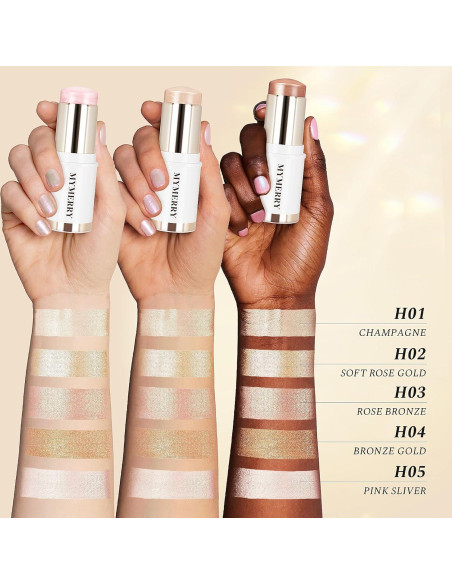 Stick Iluminador MYMERRY 15g Plata Rosa para Cara y Cuerpo