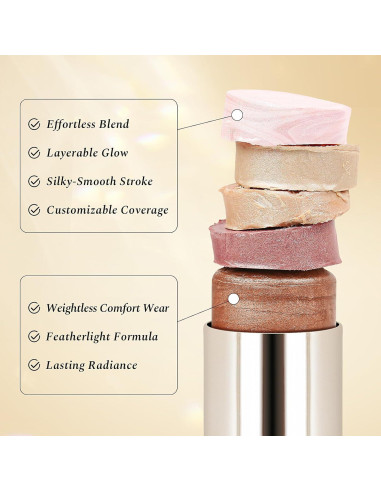 Stick Iluminador MYMERRY 15g Plata Rosa para Cara y Cuerpo