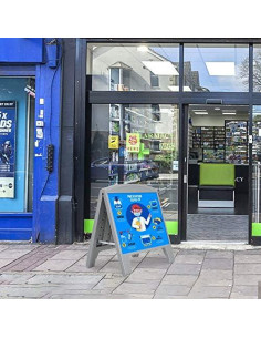 Cartel Callejero A-Frame M&T Displays Gris 62x50 cm Doble Cara 2