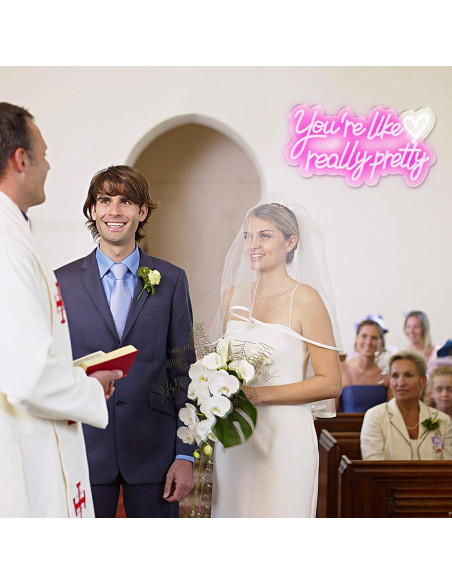 Señal de Neón LED Rosa Eres Como Realmente Bonita 42x22cm