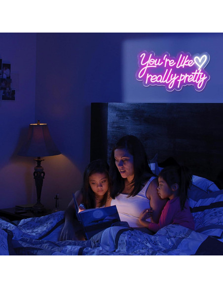 Señal de Neón LED Rosa Eres Como Realmente Bonita 42x22cm