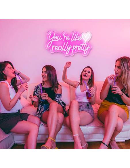 Señal de Neón LED Rosa Eres Como Realmente Bonita 42x22cm
