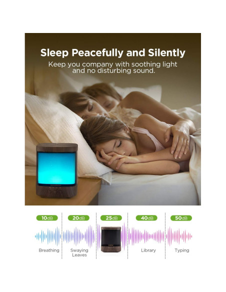 Difusor de Aceites Esenciales InnoGear 300ml, Humidificador Ultrasónico, 4 Temporizadores, Luces LED