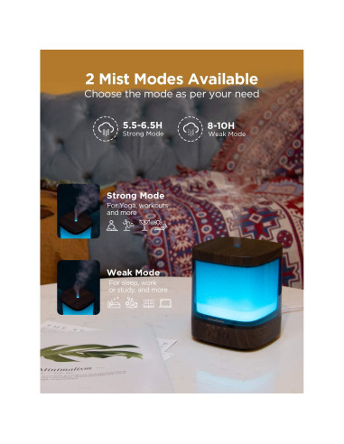 Difusor de Aceites Esenciales InnoGear 300ml, Humidificador Ultrasónico, 4 Temporizadores, Luces LED