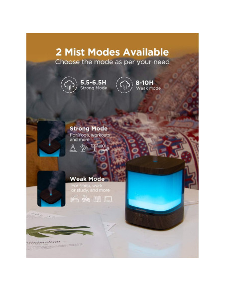 Difusor de Aceites Esenciales InnoGear 300ml, Humidificador Ultrasónico, 4 Temporizadores, Luces LED