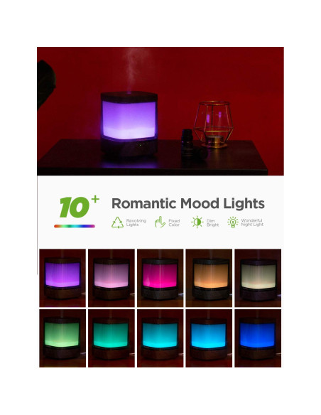 Difusor de Aceites Esenciales InnoGear 300ml, Humidificador Ultrasónico, 4 Temporizadores, Luces LED