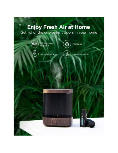 Difusor de Aceites Esenciales InnoGear 300ml, Humidificador Ultrasónico, 4 Temporizadores, Luces LED