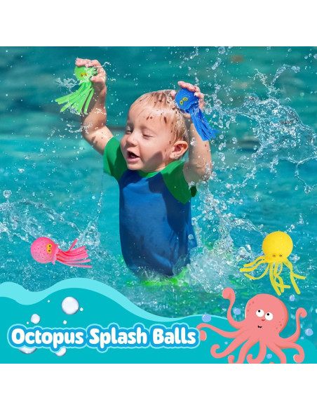 4 Piezas Bolas de Agua Pulpo Babelshar para Niños 6.35 cm