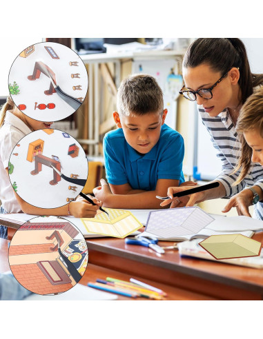 Set de Stickers 3D Reutilizables Lestp - 4 Piezas para DIY