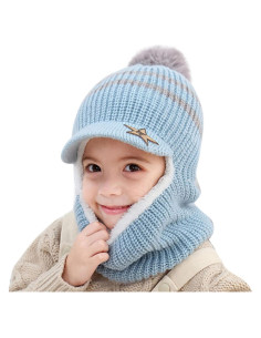 Conjunto de gorro y bufanda de invierno Genérico para bebés y niños