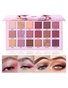 Paleta de Sombras de Ojos Nude Aromas 18 Colores Larga Duración