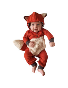 Mono de Halloween para Bebé Unisex Zorro Naranja 0-18 meses