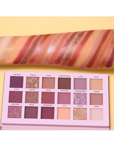 Paleta de Sombras de Ojos Nude Aromas 18 Colores Larga Duración