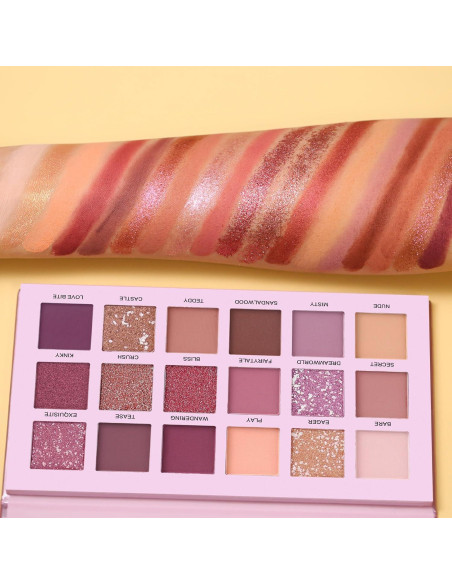 Paleta de Sombras de Ojos Nude Aromas 18 Colores Larga Duración