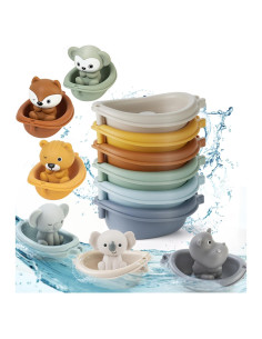 Juguetes de Baño Auvitaya 6 PCS Animales Flotantes