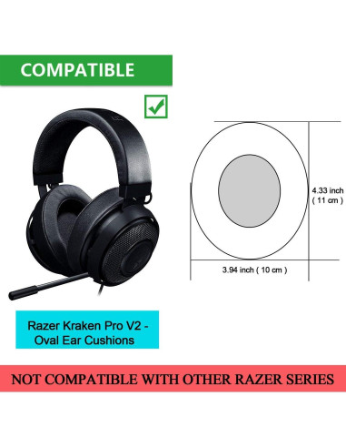 Almohadillas de Repuesto Razer Kraken Pro V2 - Negro