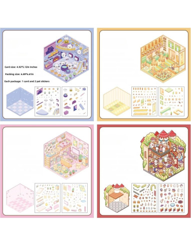 Set de Stickers 3D Luzhans - 20 Temas Caricatura para DIY