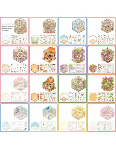 Set de Stickers 3D Luzhans - 20 Temas Caricatura para DIY