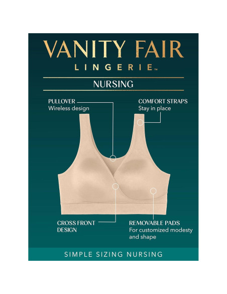 Sujetadores de Maternidad Vanity Fair - Lactancia Sin Aros - Paquete 2