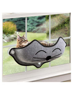 Cama de Ventana para Gatos K&H EZ Montaje Cara de Gatito 76x38cm