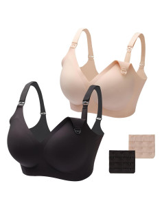 Pack 2 Sujetadores de Lactancia Sin Costuras Foamalusion - Negro/Nude