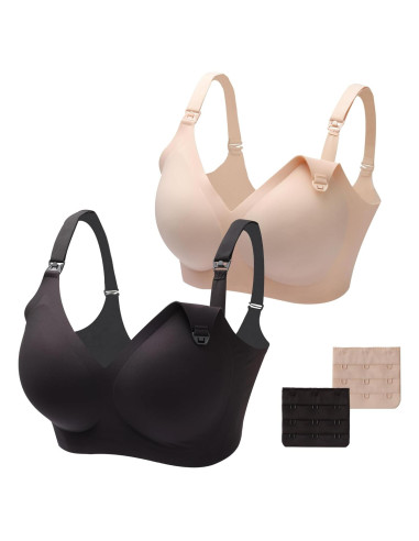 Pack 2 Sujetadores de Lactancia Sin Costuras Foamalusion - Negro/Nude