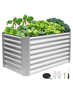 Cama de Jardín Elevada GoCampDirect 1.22x0.61x0.61m Plata