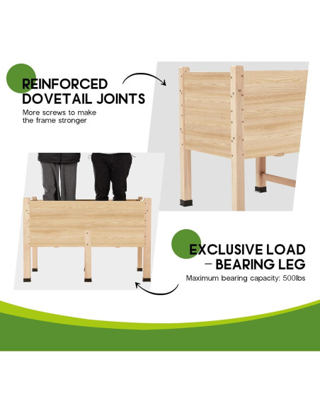 Huerto Elevado Amerlife 4x2 Pies Madera con Drenaje 40.64 cm