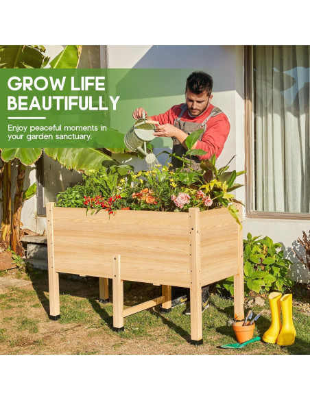 Huerto Elevado Amerlife 4x2 Pies Madera con Drenaje 40.64 cm