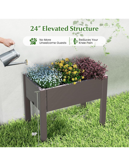 Cama de Jardín Elevada Giantex 53L con Autorriego y Drenaje