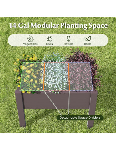 Cama de Jardín Elevada Giantex 53L con Autorriego y Drenaje