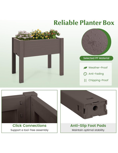 Cama de Jardín Elevada Giantex 53L con Autorriego y Drenaje