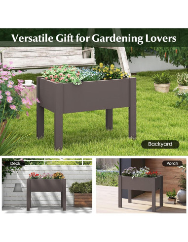 Cama de Jardín Elevada Giantex 53L con Autorriego y Drenaje