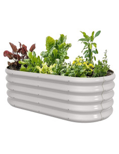 Cama de Jardín Elevada Ovalada Galvanizada IDEA FAMILY 120x60 cm